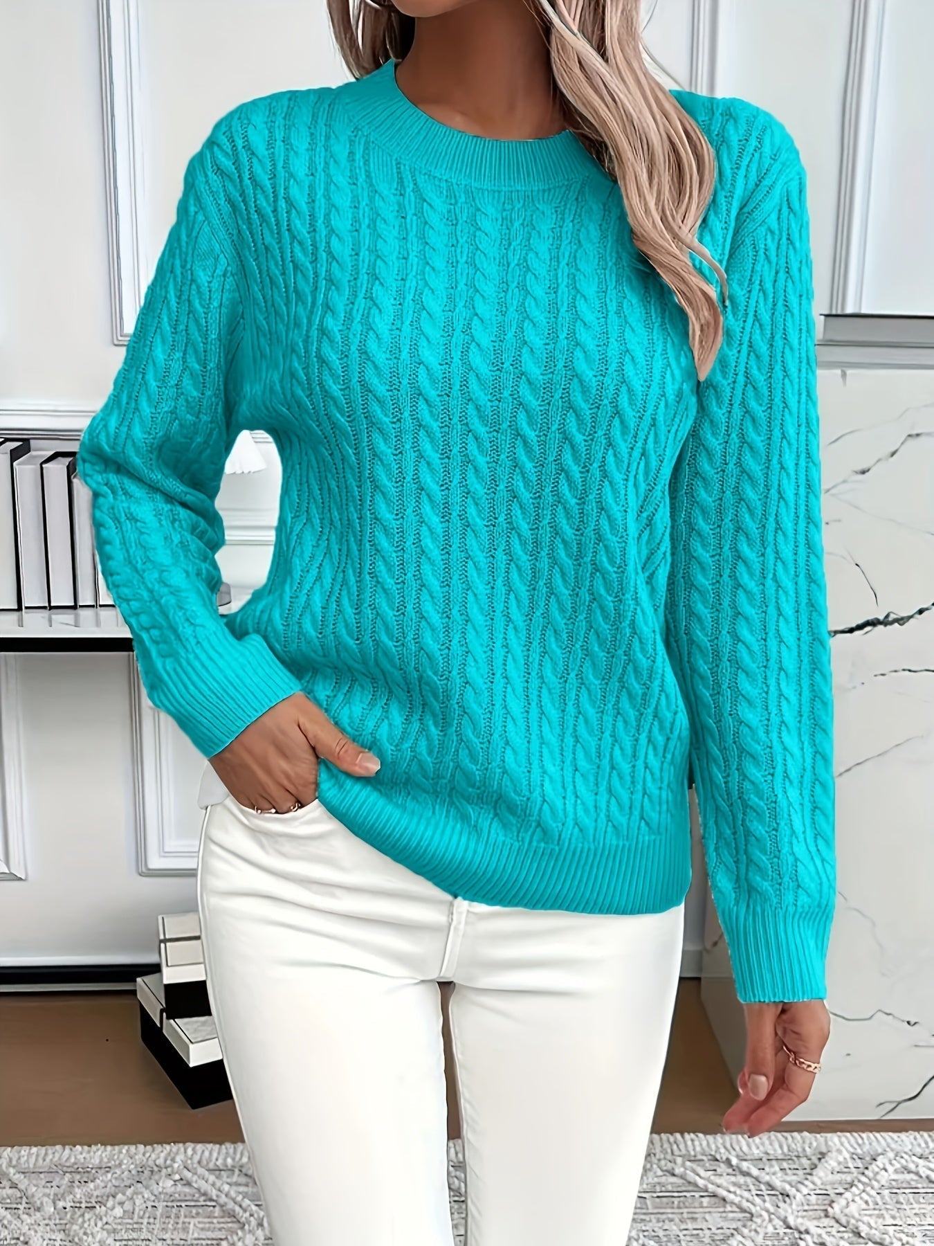Berg-Feldt | Eleganter Kabelstrickpullover mit Strukturmuster