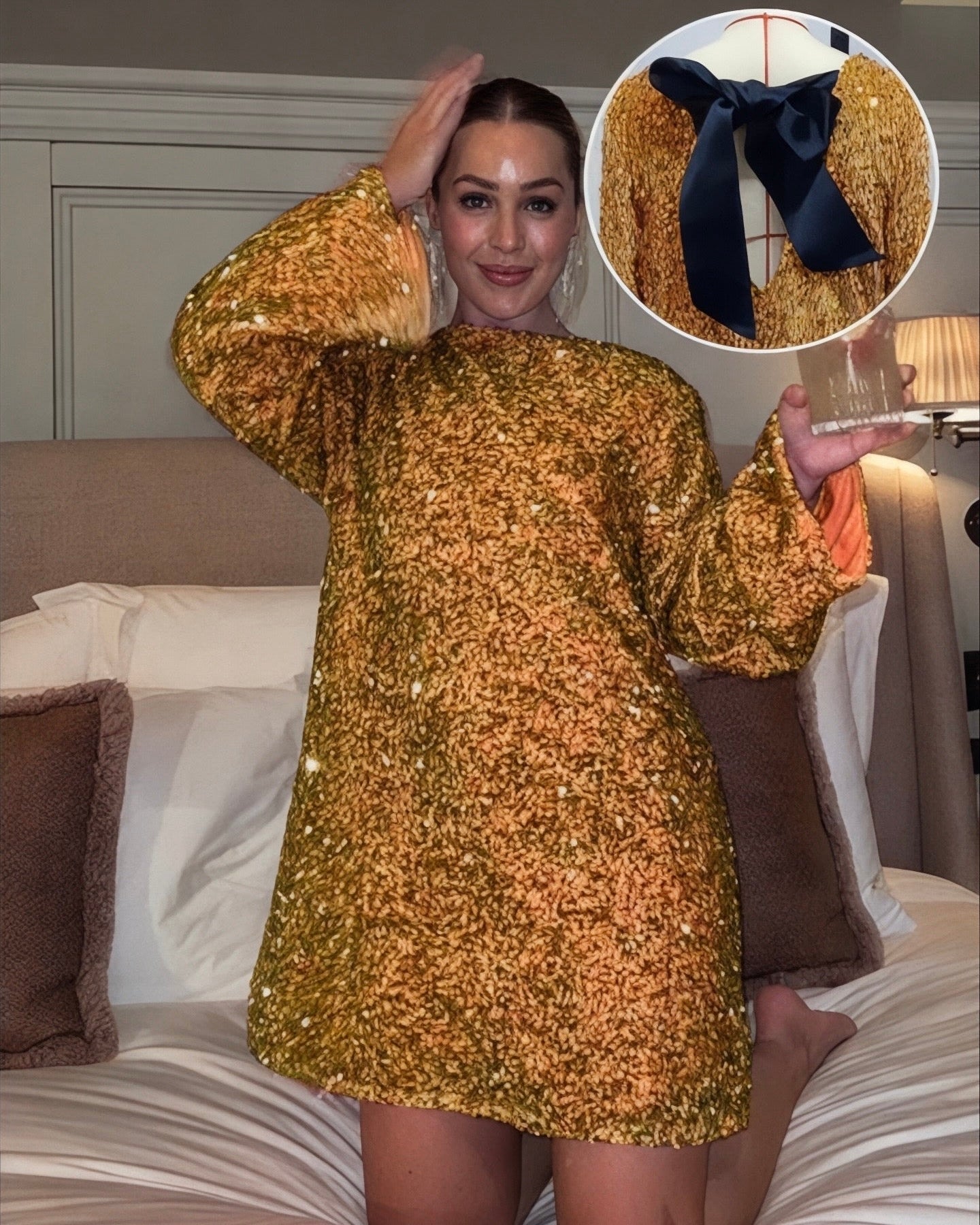 Élégante robe à paillettes avec nœud de Jadira
