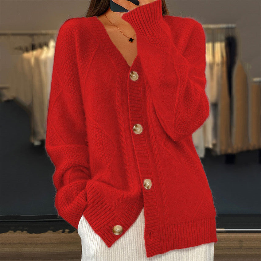 Berg-Feldt | Strickjacke mit V-Ausschnitt