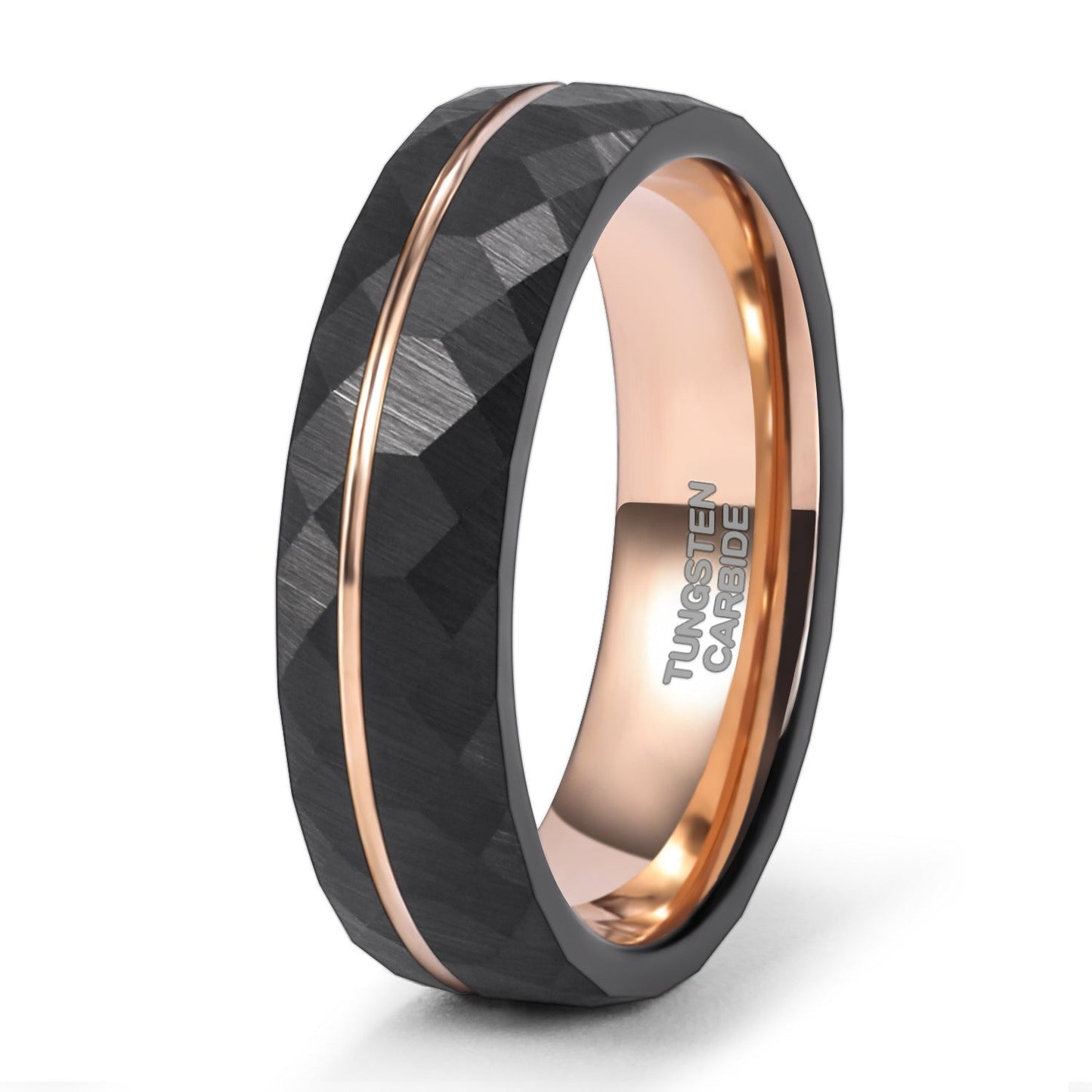 Berg-Feldt 8mm Black Tourmaline Tungsten Carbide Ring
