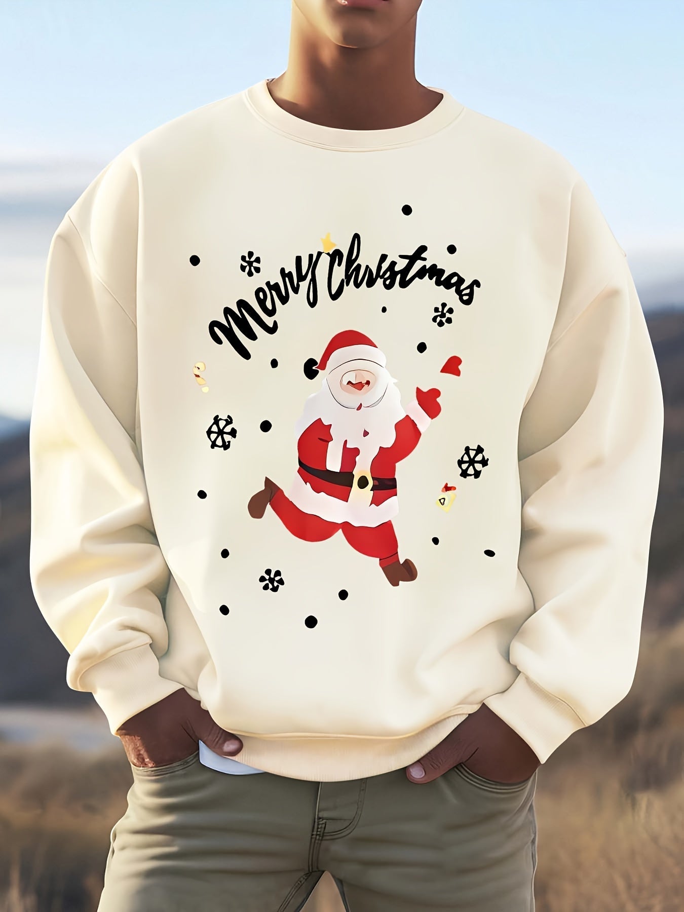 Berg-Feldt | Sweatshirt mit Weihnachtsmotiv Baumwolle Frohe Weihnachten Design