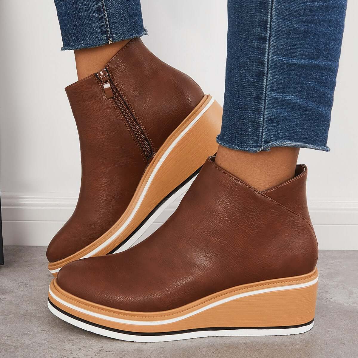 Berg-Feldt | Stiefeletten mit Reißverschluss und Plateau