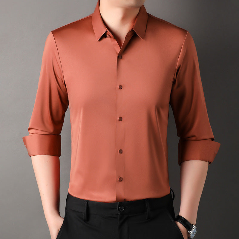 Fudus Chemise décontractée à manches longues micro-élastiques