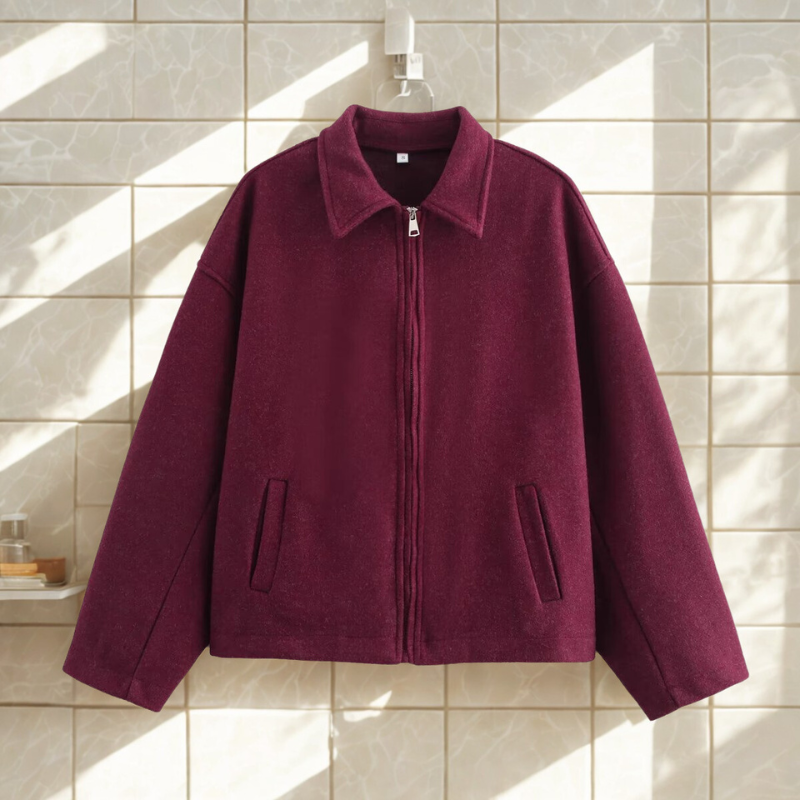 Berg-Feldt | Fit Damen Kurzjacke mit Spitzem Kragen und Frontreißverschluss