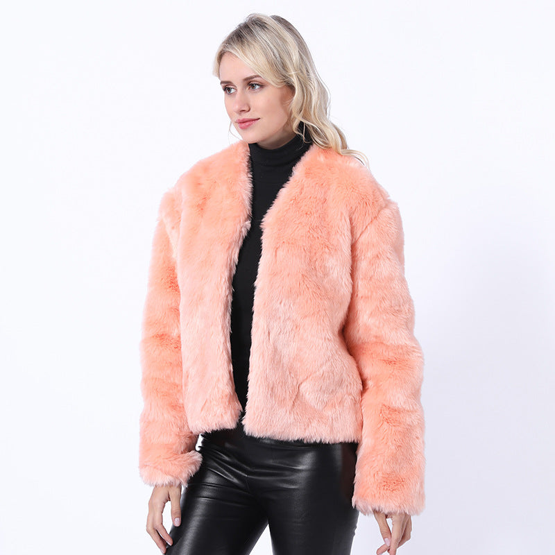 Veste courte en fausse fourrure pour femme avec coupe moderne et manches larges Berg-Feldt