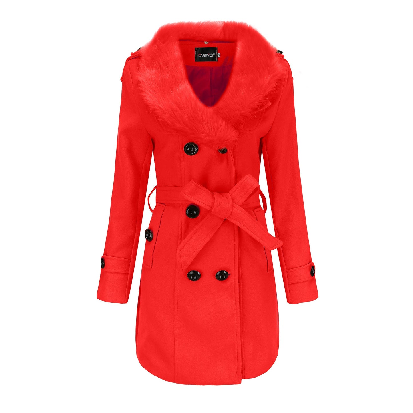 Trench-coat élégant pour femme avec col en fausse fourrure et ceinture Berg-Feldt