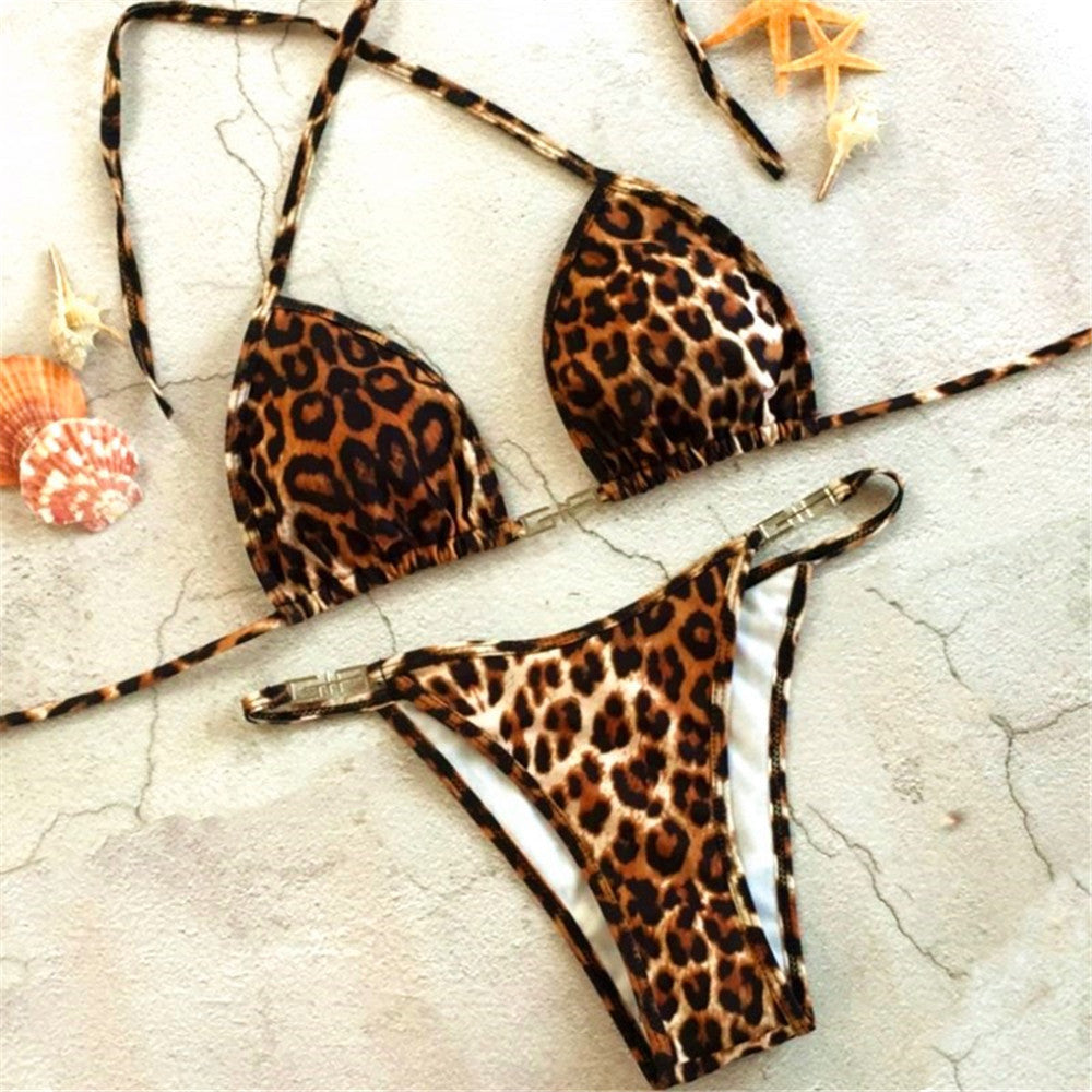 Womens Triangle Bikini with Animal Print and Adjustable Straps berg-feldt