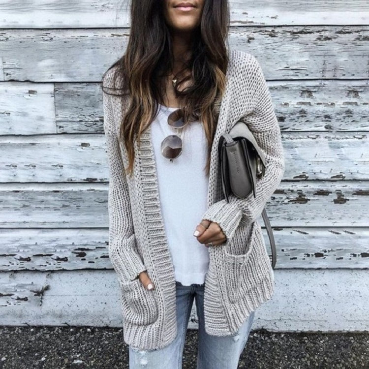 Cardigan femme en grosse maille avec poches décontractées et devant ouvert Berg-Feldt