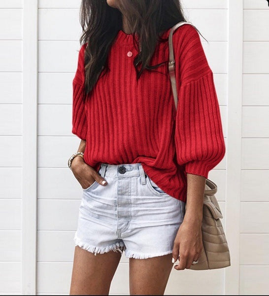 Pull en maille pour femme avec design côtelé moderne et coupe décontractée Berg-Feldt