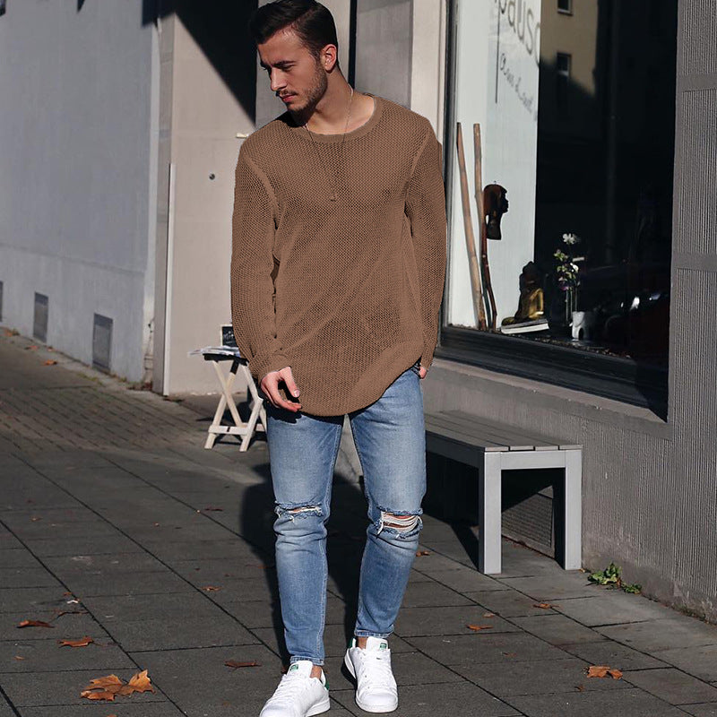 Pull long pour homme avec motif texturé et coupe décontractée Berg-Feldt