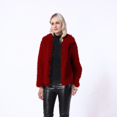 Veste en fausse fourrure tendance pour femme, avec col élégant et poches latérales Berg-Feldt