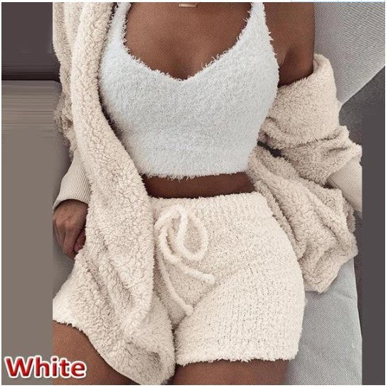 Women's Cozy Knit Loungewear Set with Soft Shorts and Sweater by berg-feldt