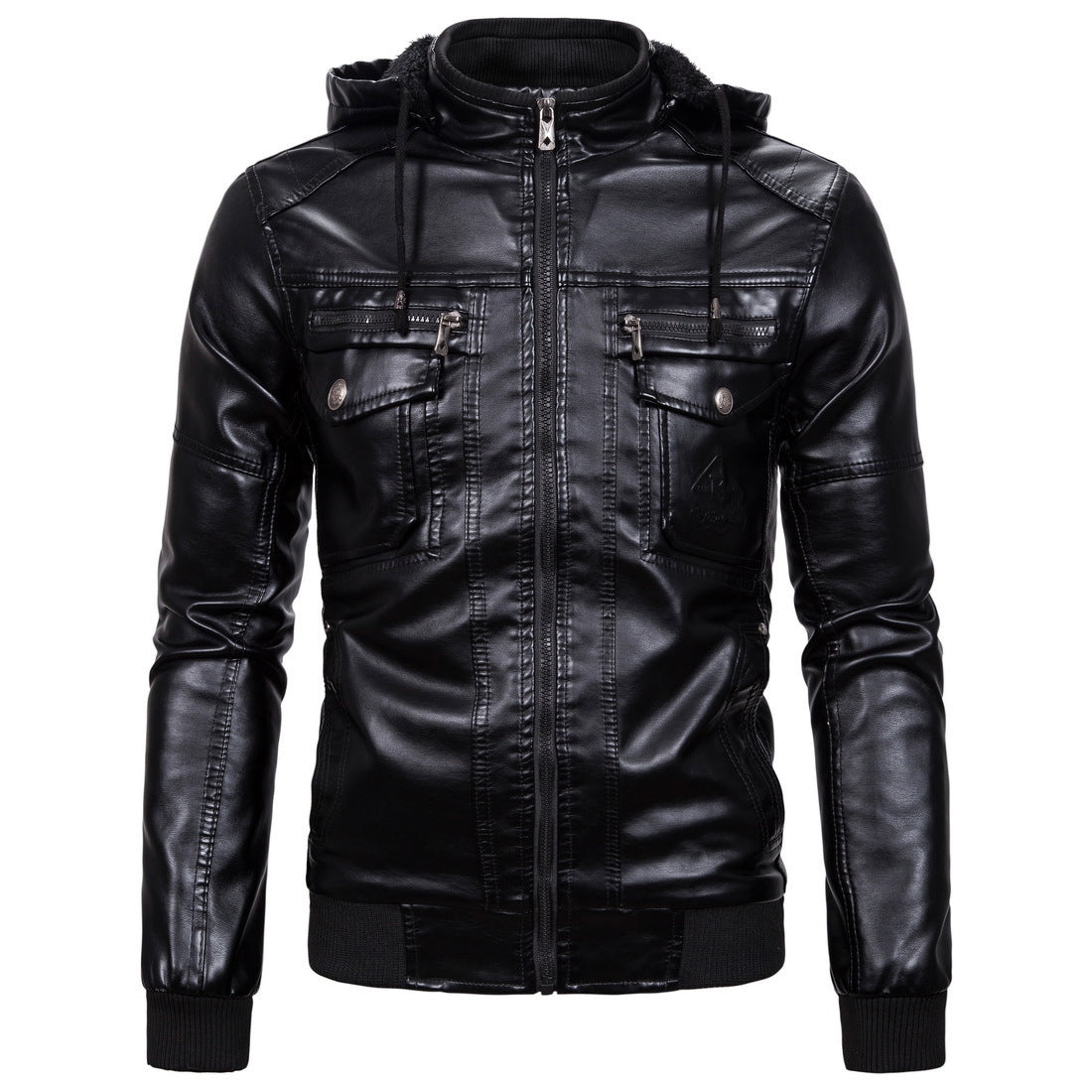 Herren Kunstlederjacke mit kuscheligem Innenfutter und praktischen Taschen Berg-Feldt