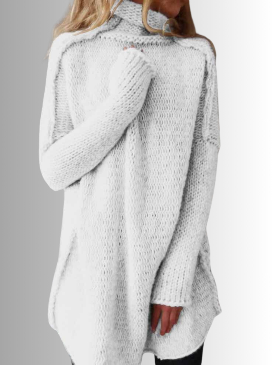 Berg-Feldt | Stilischer langer Pullover mit hohem Kragen