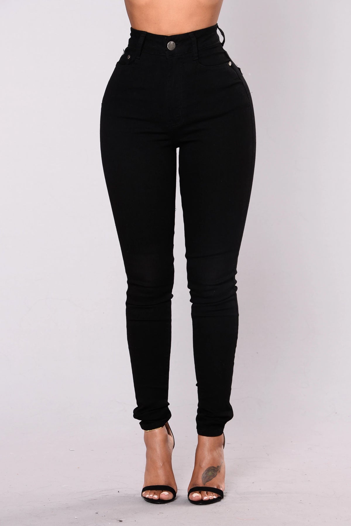Bequeme Damen Skinny Jeans mit hohem Bund aus Stretchmaterial von berg-feldt