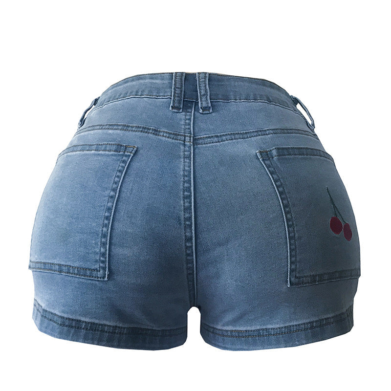 Shorts en jean décontractés pour femme avec broderie colorée de berg-feldt