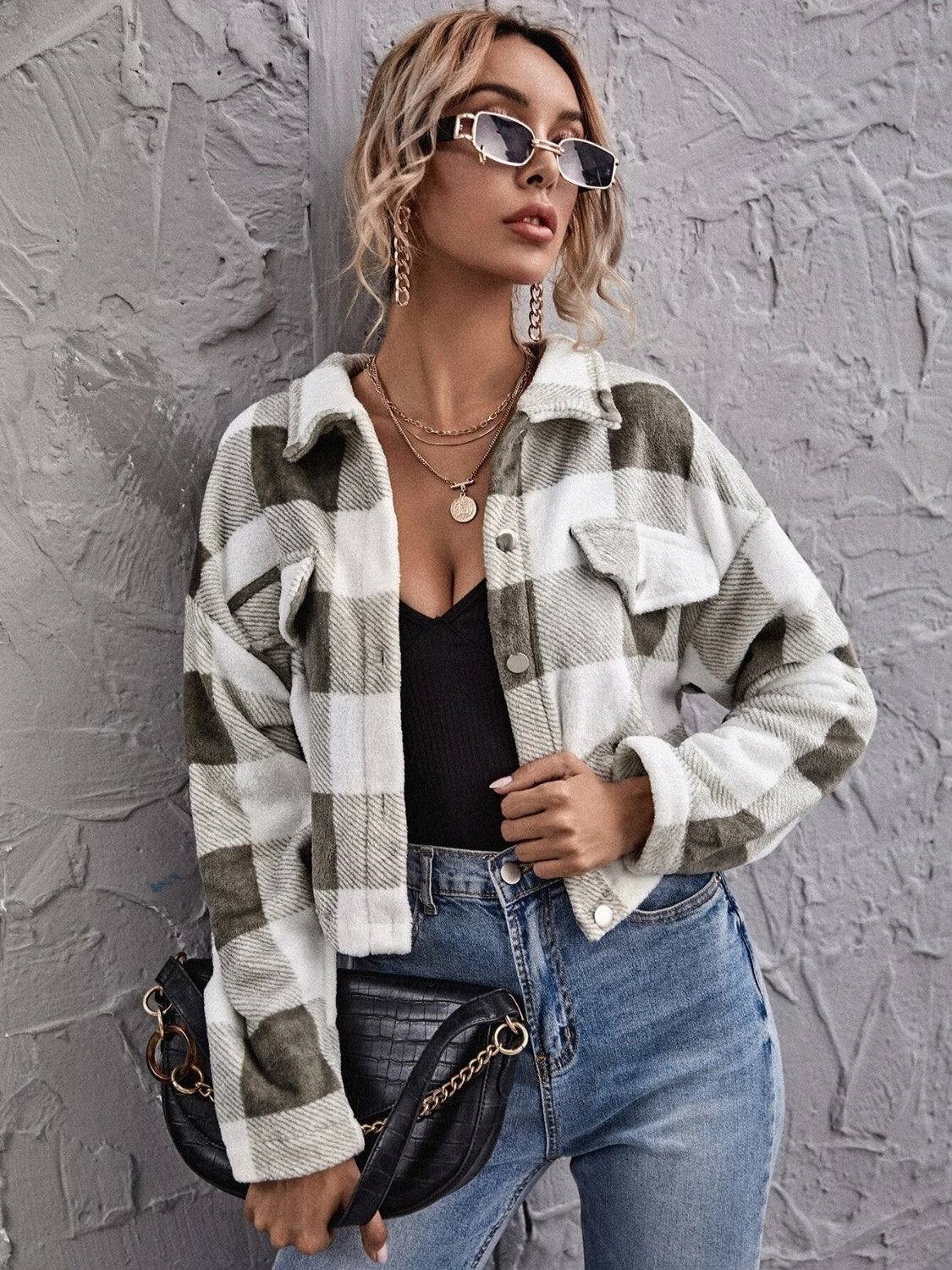 Berg-Feldt | Karierter Button-Down-Kragenjacke