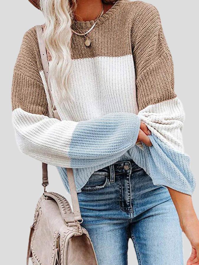 Berg-Feldt | Pull en maille color-block pour superposition automnale