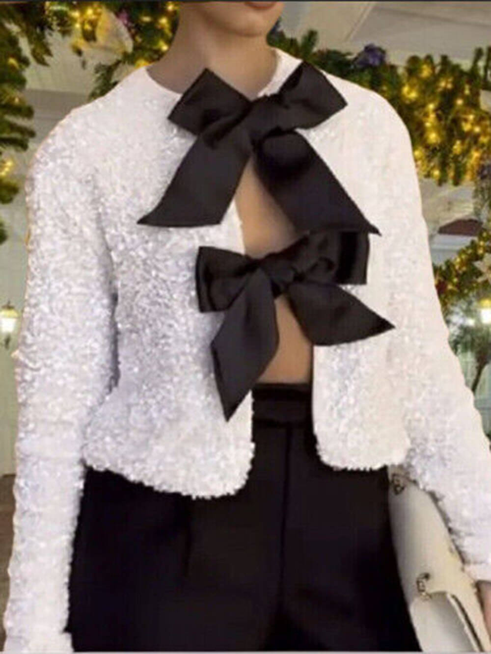 Berg-Feldt | Veste à paillettes pour femme avec fermeture à nœud
