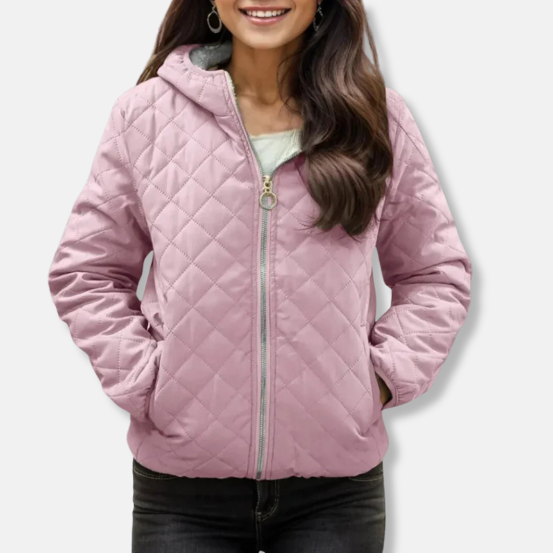 Berg-Feldt | Gepolsterte Jacke - Lockere Passform - Diamantsteppung - Kapuze - Elastischer Saum