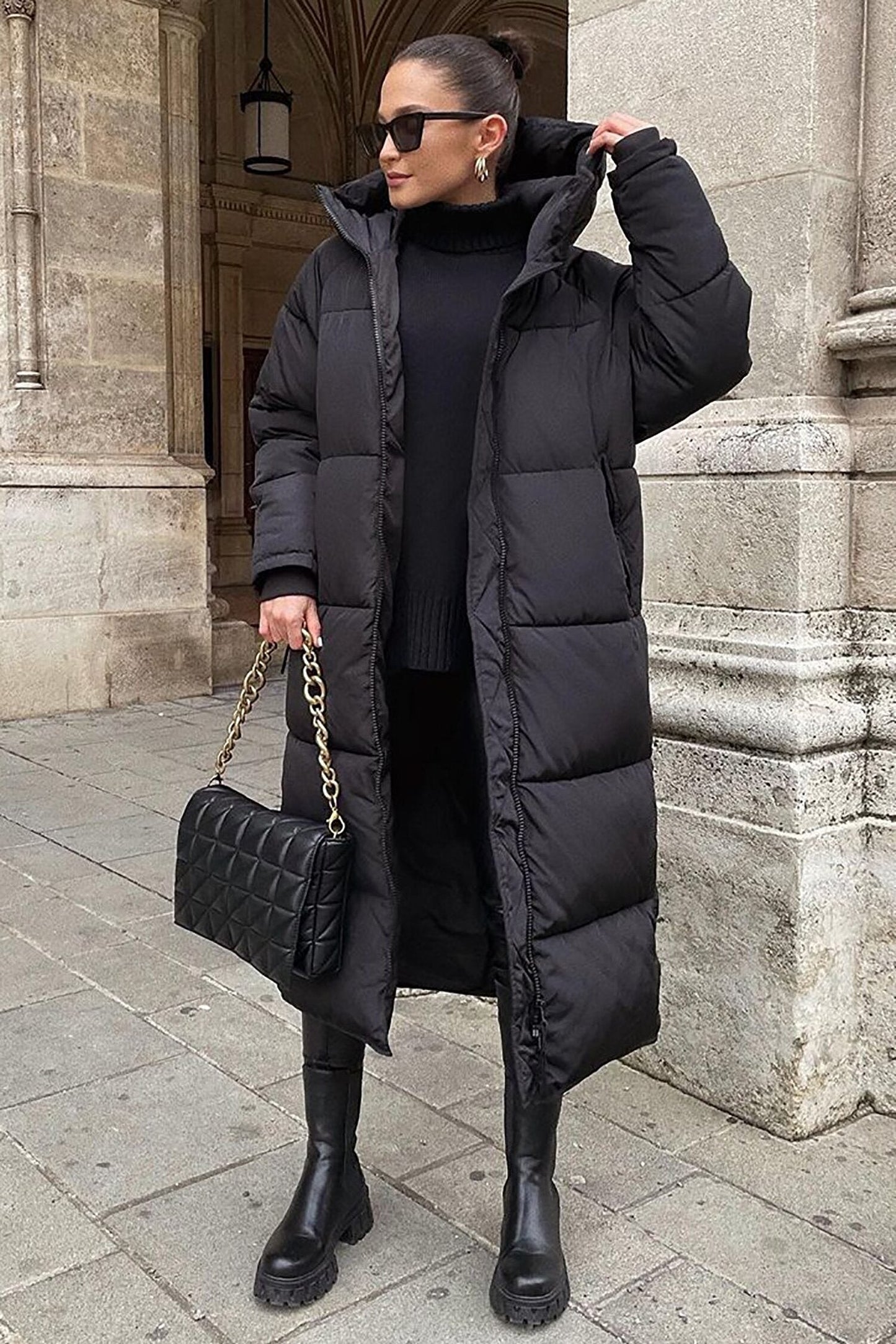 Berg-Feldt | Manteau d'hiver long, chaud et matelassé pour femmes