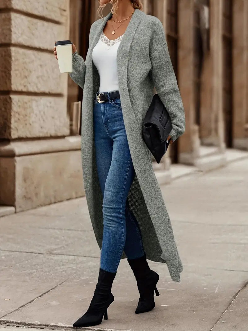 Berg-Feldt | Schlichte Strickjacke mit Offenem Vorderteil