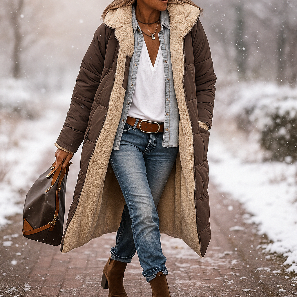Berg-Feldt | Lange gepolsterte Jacke mit warmem Futter