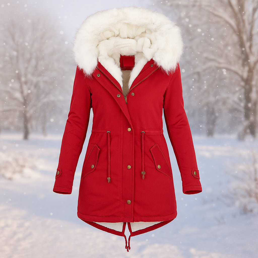 Berg-Feldt | Stilvolle Winterjacke mit Kapuze aus synthetischem Pelz