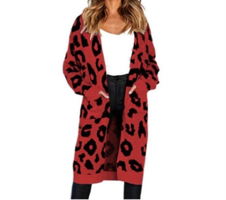 Cardigan long pour femme avec motif léopard tendance Berg-Feldt