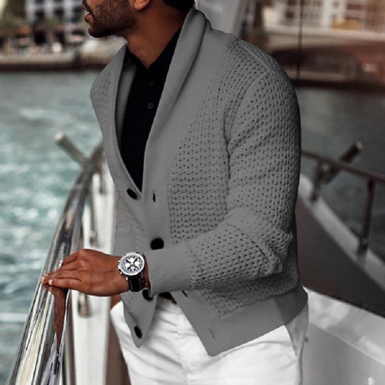 Cardigan homme en maille texturée avec élégant col châle Berg-Feldt