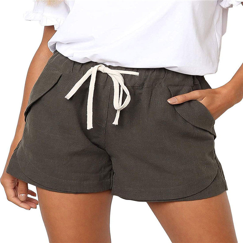 Leinen-Shorts für Damen mit Kordelzug und Seitentaschen von berg-feldt