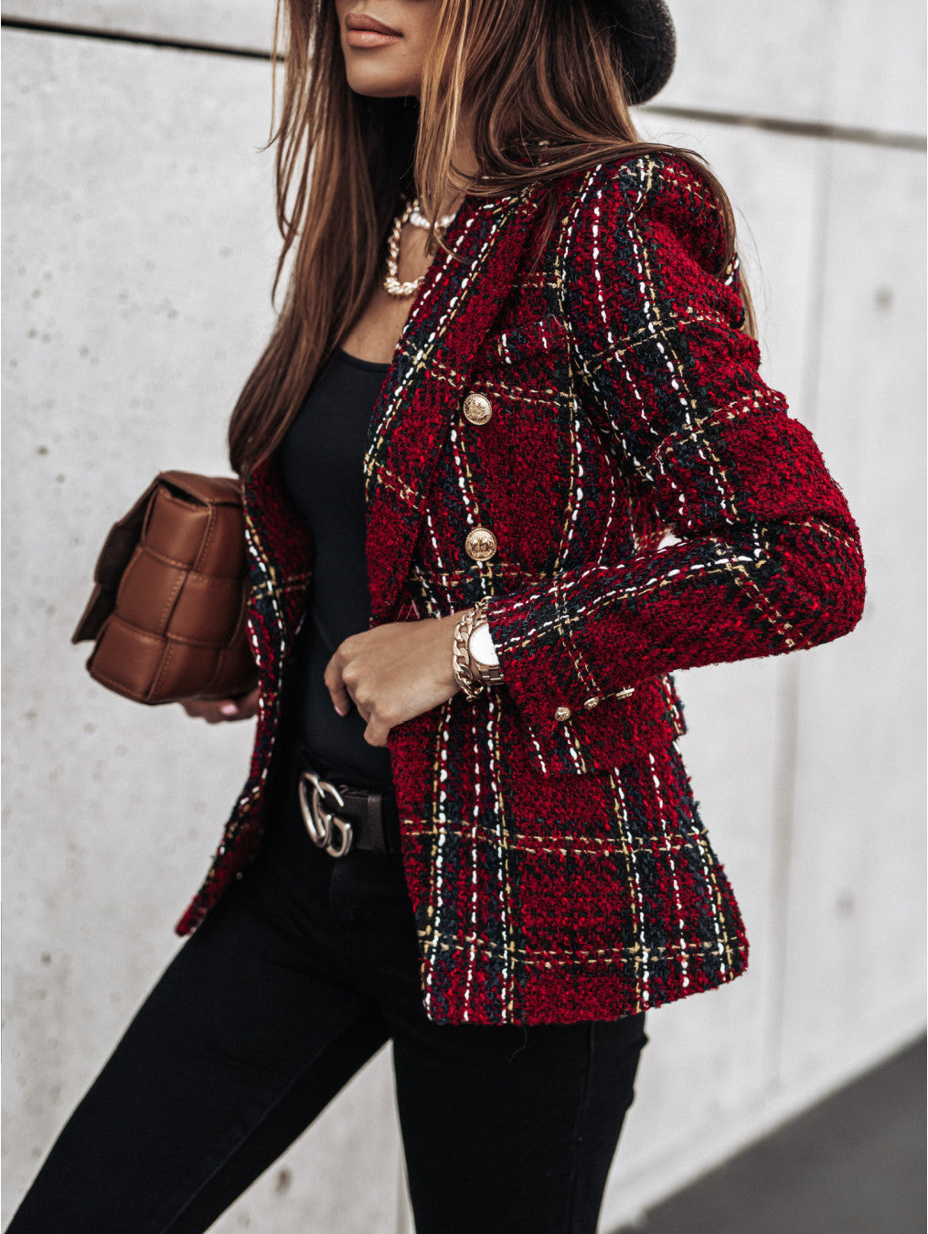 Damen Blazer bouclé mode, double boutonnage et texture Berg-Feldt