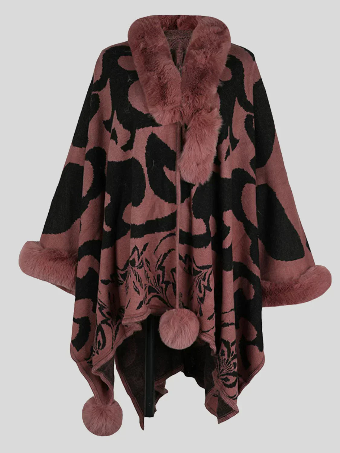 Berg-Feldt | Stilvolles Poncho für Den Winter mit Druck