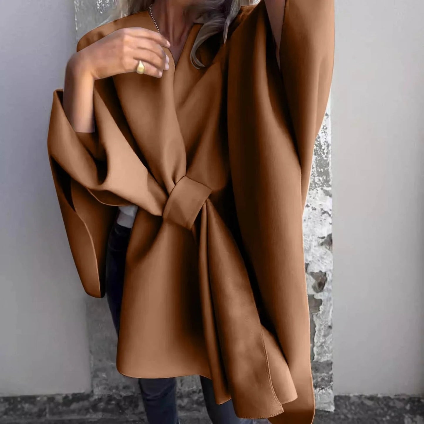 Berg-Feldt | Strick-Longcardigan mit Fledermausärmeln