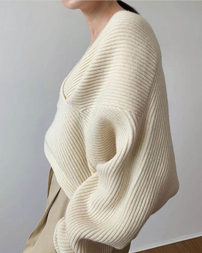 Berg-Feldt | Rippstrick-cross-over-pullover Weich und Elegant Moderne Passform