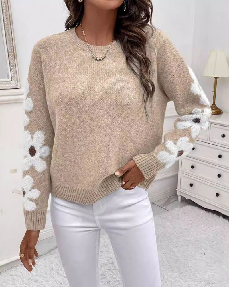 Berg-Feldt | Strickpullover mit Floralem Muster