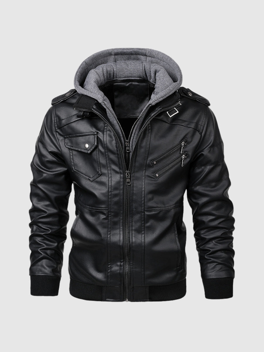 Berg-Feldt | Herren Lederjacke Kunstleder Modern und Bequem