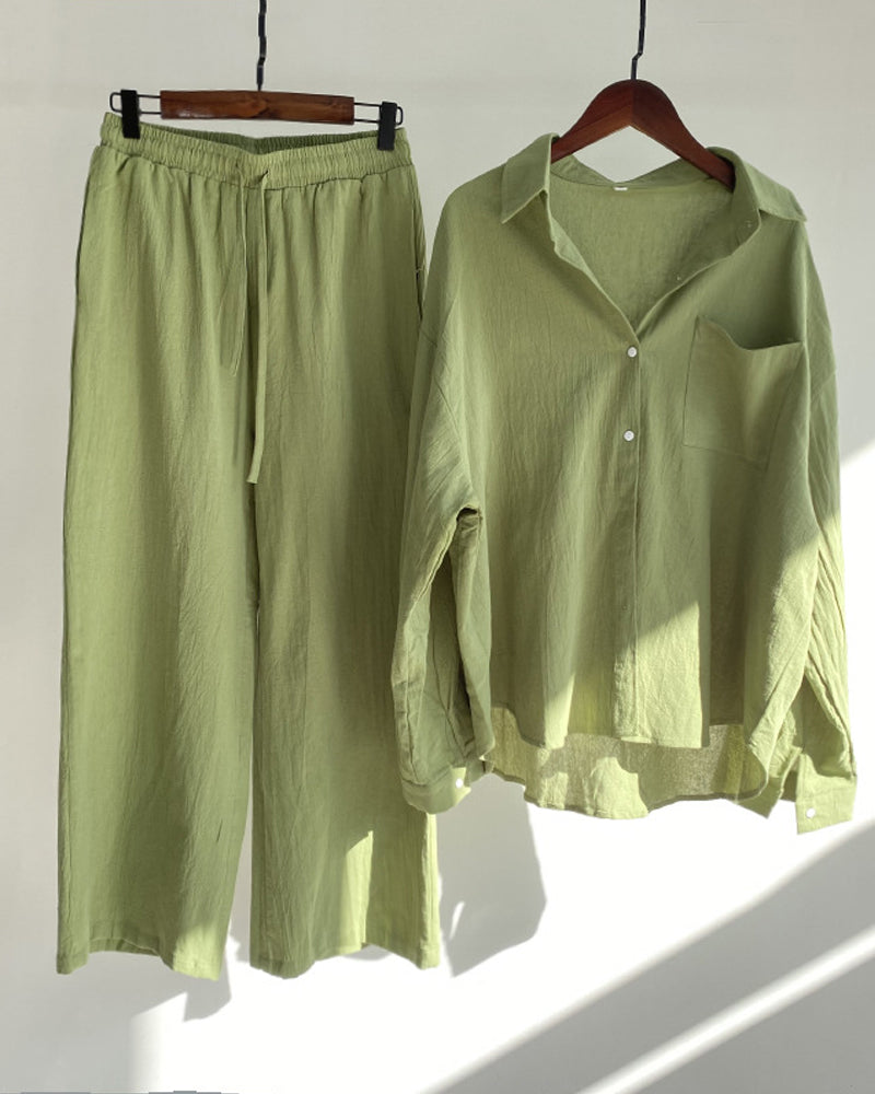 Berg-Feldt | Ensemble deux pièces uni chemise-pantalon