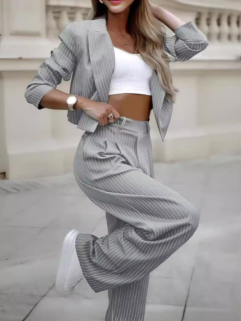 Berg-Feldt | Stylischer Nadelstreifen Blazer und Hosen Satz