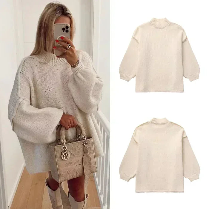 Berg-Feldt | Strickrollkragenpullover mit voluminösen Statement-Ärmeln