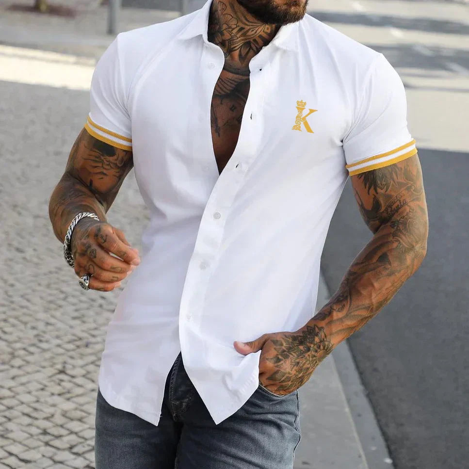 Berg-Feldt Herren Kurzarmhemd, Muscle Slim Fit
