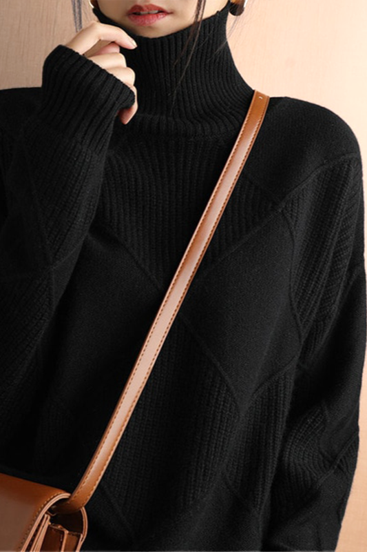 Berg-Feldt | Pullover - Damen Diamant Strick Rollkragenpullover
