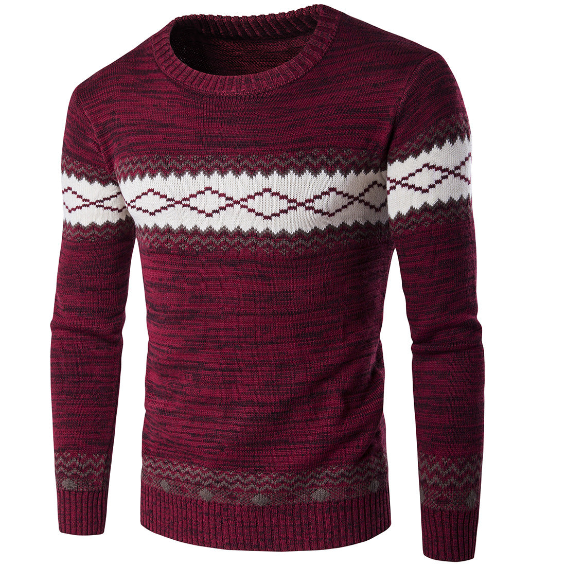 Herren modischer Strickpullover mit grafischem Muster Berg-Feldt