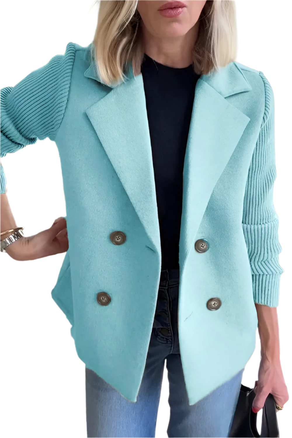 Berg-Feldt | Blazer pour femme en laine vegan avec manches tricotées