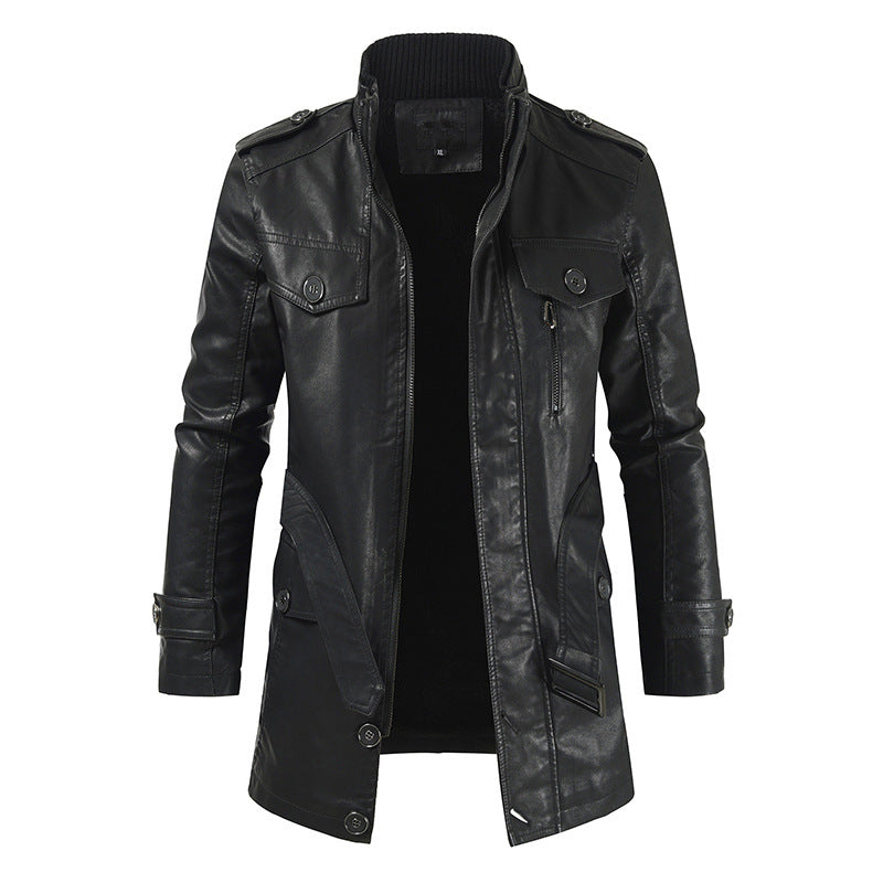 Berg-Feldt | Retro Leder-Trenchcoat für Männer