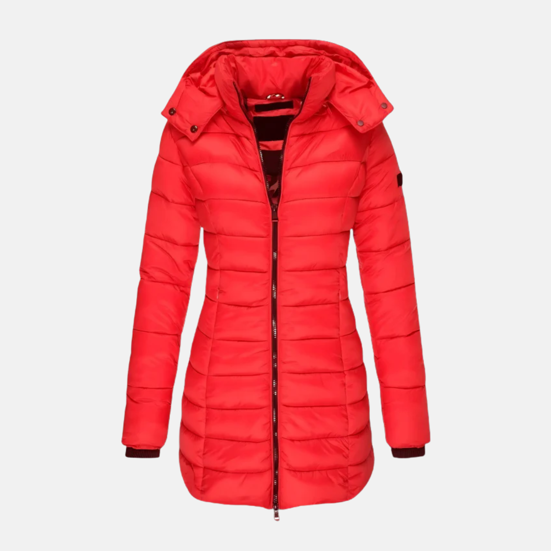 Berg-Feldt | Pufferjacke - Slim Fit - Gepolstert - Mittellang - Mit Kapuze und Rippbündchen