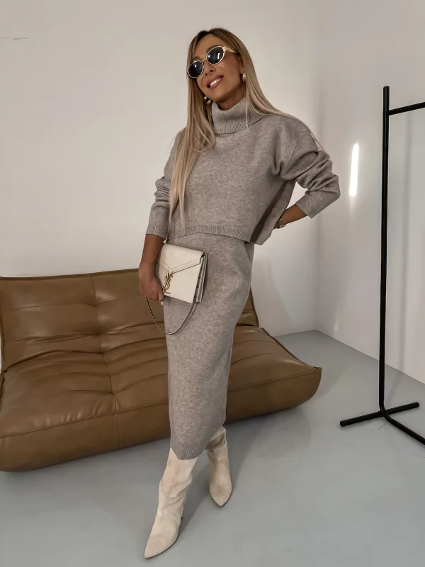 Berg-Feldt | Ensemble confortable en tricot pour femme avec col roulé