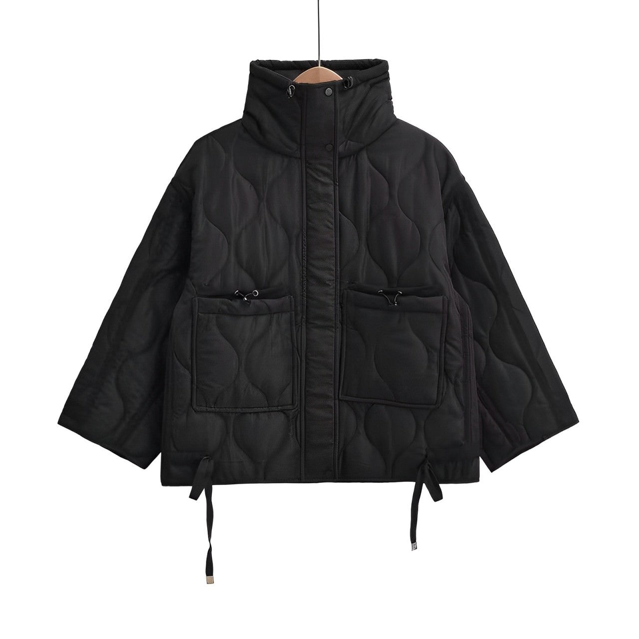 Berg-Feldt | Veste en coton mi-longue avec col montant et cordon de serrage