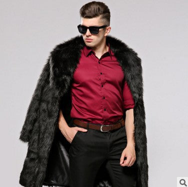 Manteau en fausse fourrure pour homme, coupe élégante, revers ferme, Berg-Feldt