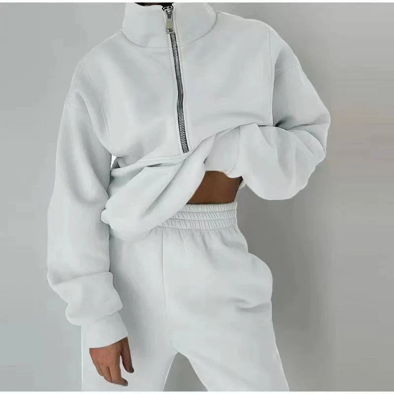 Berg-Feldt | Sweatshirt - Damen Herbst Halb-Zip Trainingsanzug Set